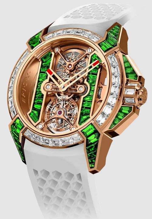 Review Jacob & Co Epic X Tourbillon Baguette TSAVORITES EX520.43.AA.AA.A Replica watch